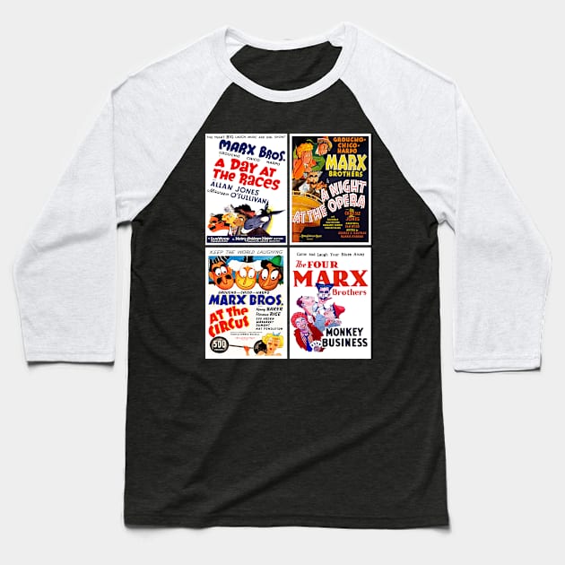 The Marx Brothers Baseball T-Shirt by RockettGraph1cs